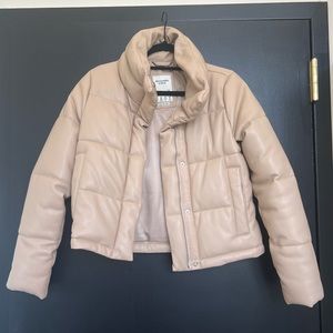Abercrombie Vegan Leather Mini Puffer Jacket XS